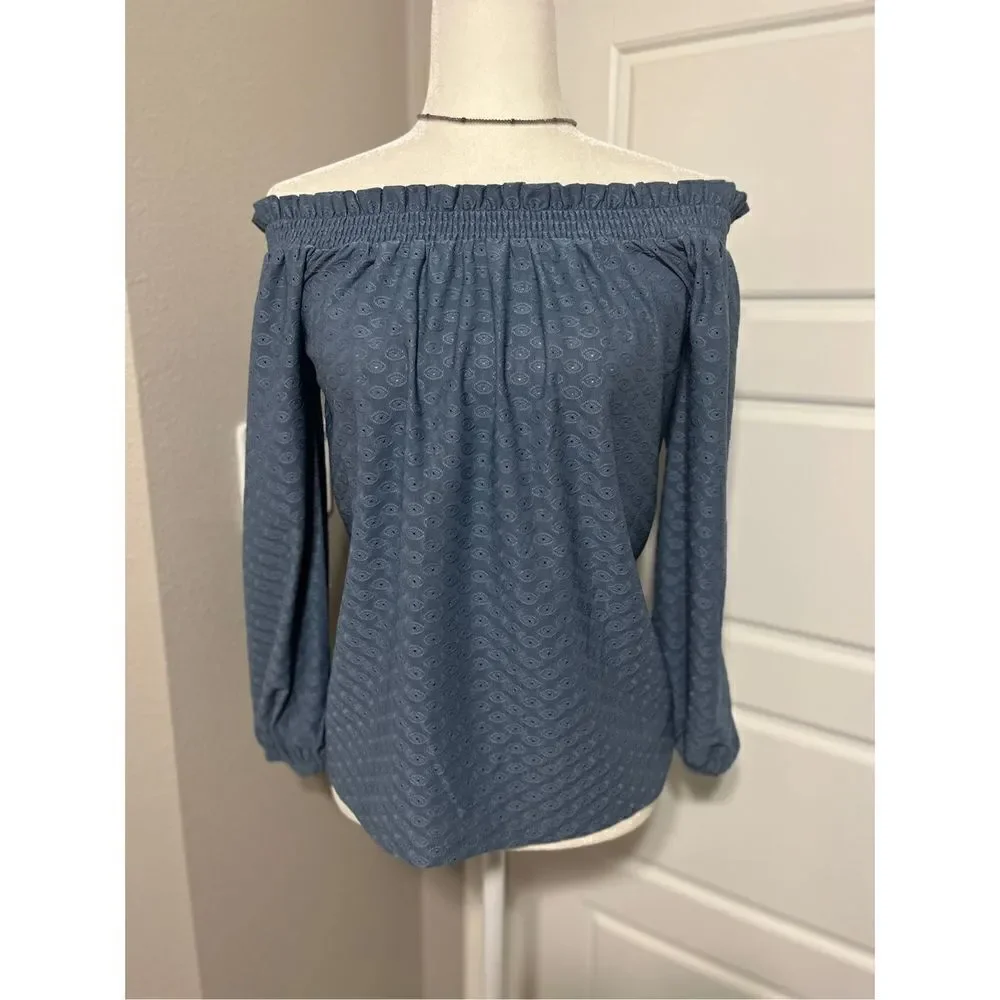 Michael Kors Chambray Off Shoulders Top